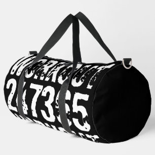 Worn out and scratched text Workout 247365 white Duffle Bag
