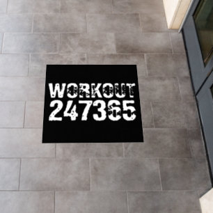 Worn out and scratched text Workout 247365 white Floor Decals