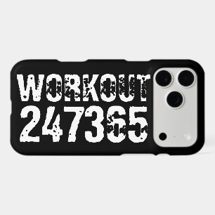 Worn out and scratched text Workout 247365 white iPhone 17 Pro Max Case