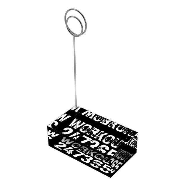 Worn out and scratched text Workout 247365 white Place Card Holder (Corner)