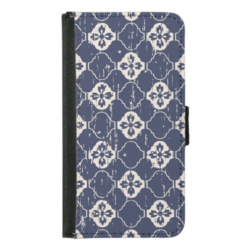 Worn Out Flowers Vintage Seamless Samsung Galaxy S5 Wallet Case