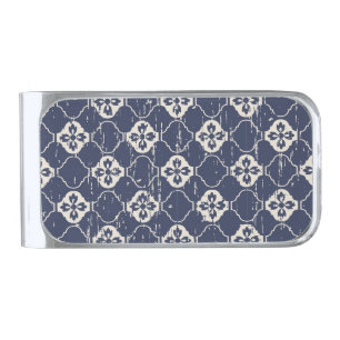 Worn Out Flowers: Vintage Seamless Silver Finish Money Clip