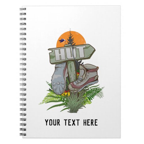 Worn out hiking boots notebook