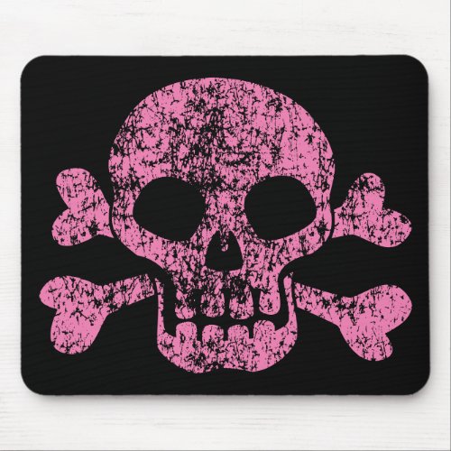 Worn Out Skull and Crossbones Mouse Pad