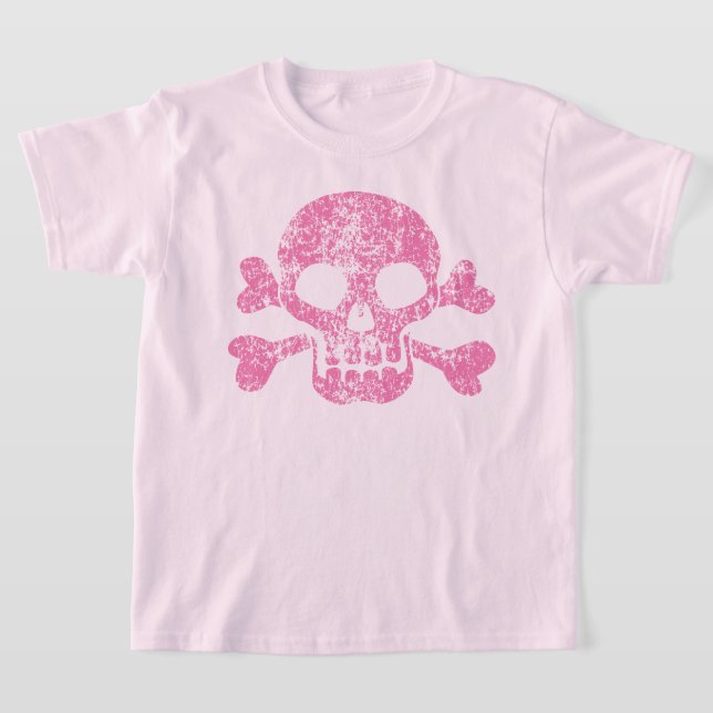 Worn Out Skull and Crossbones T-Shirt (Laydown)