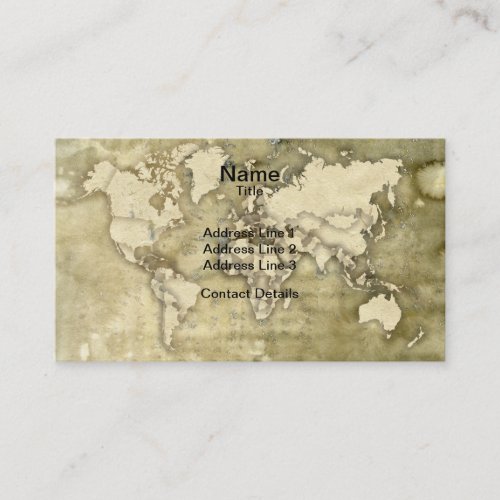 Worn Paper World Map Business Card