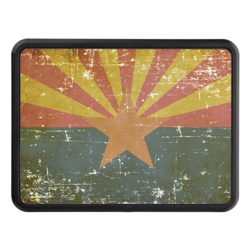 Worn Patriotic Arizona State Flag Trailer Hitch Cover