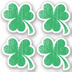 Worn peeling paint shamrock St Patrick's day Sticker