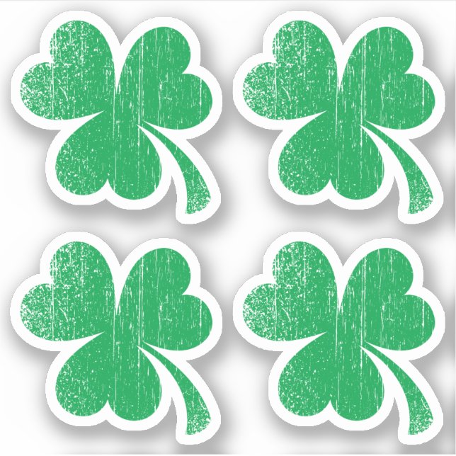 Worn peeling paint shamrock St Patrick's day Sticker (Front)