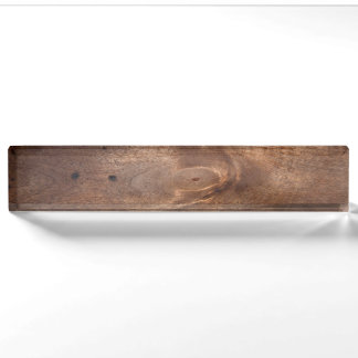 Worn pine board name plate