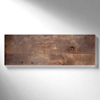 Worn pine board name tag