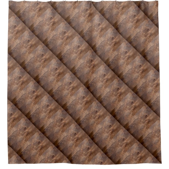 Worn pine board shower curtain (Front)