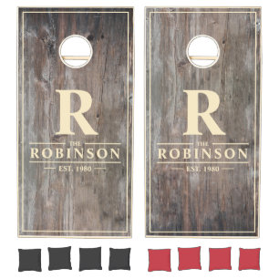 Worn Planks Family Name & Initial Cornhole Set