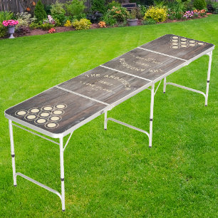 Worn Planks Vintage Seaside Family Name Beer Pong Table