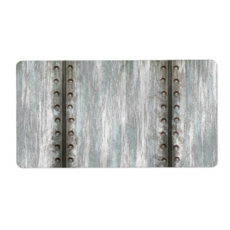 Worn Riveted Metal Grunge Textured Label