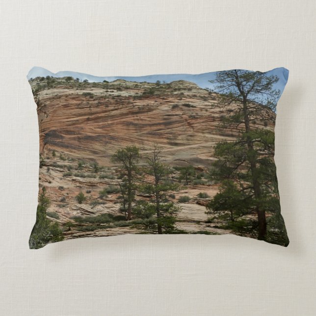 Worn Rock Walls in Zion National Park Accent Pillow (Front)
