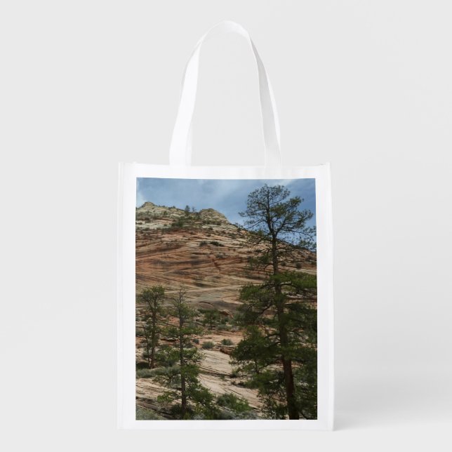 Worn Rock Walls in Zion National Park Grocery Bag (Front)