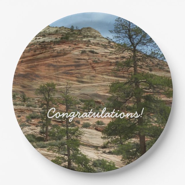 Worn Rock Walls in Zion National Park Paper Plates (Front)