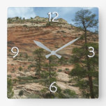 Worn Rock Walls in Zion National Park Square Wall Clock