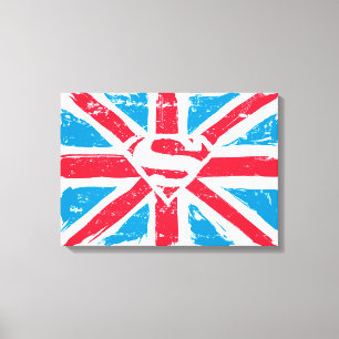 Worn S-Shield Over Flag Canvas Print