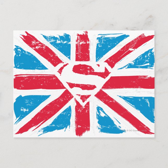 Worn S-Shield Over Flag Postcard (Front)