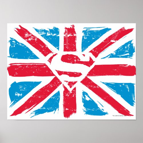 Worn S_Shield Over Flag Poster