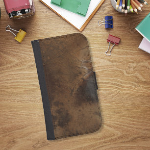 Worn Saddle Faux Leather Samsung S4 Wallet Case