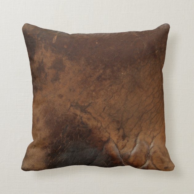 saddle leather pillow