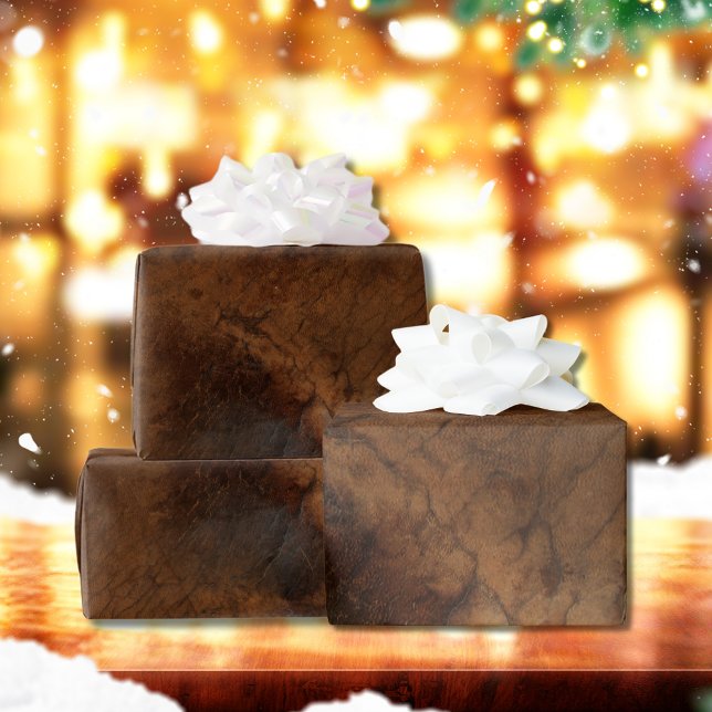 Worn Saddle Faux Leather Wrapping Paper (Creator Uploaded)