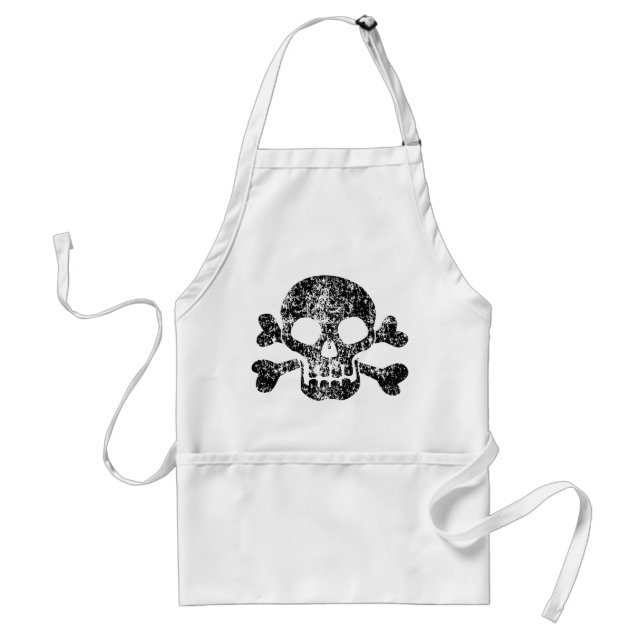 Worn Skull and Crossbones Adult Apron (Front)
