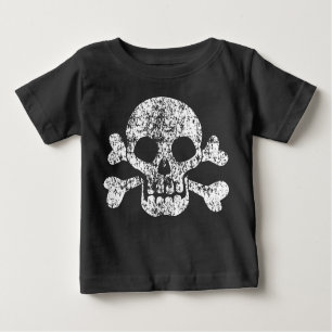 Worn Skull and Crossbones Baby T-Shirt