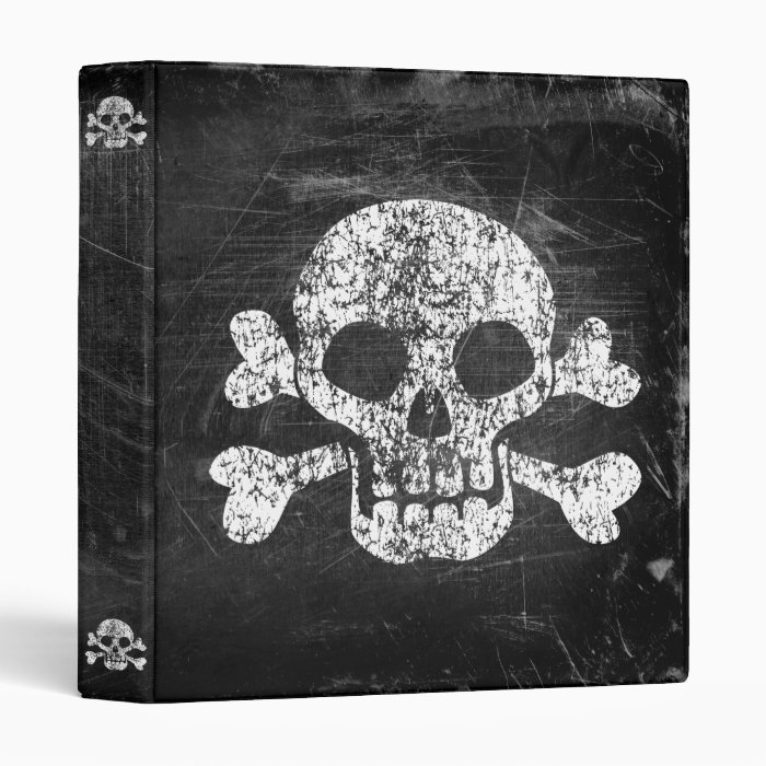 Worn Skull and Crossbones Binder