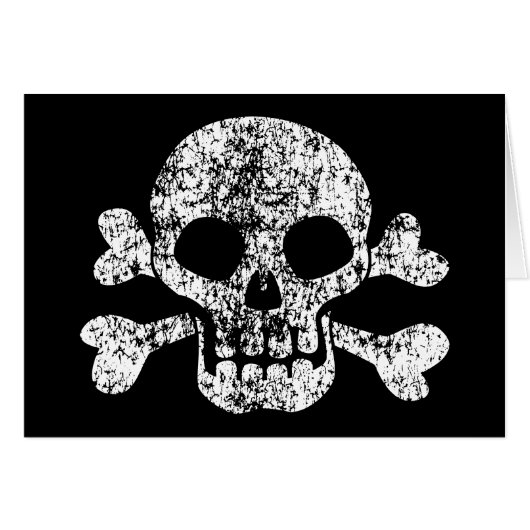 Worn Skull and Crossbones Cards (Front Horizontal)