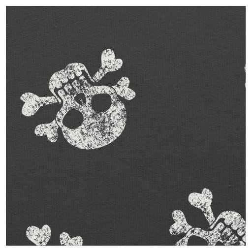 Worn Skull And Crossbones Fabric