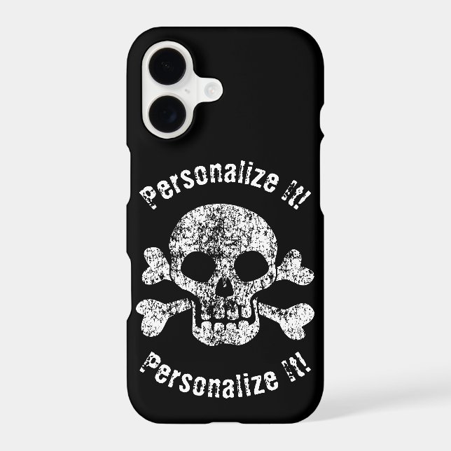 Worn Skull and Crossbones iPhone Case (Back)