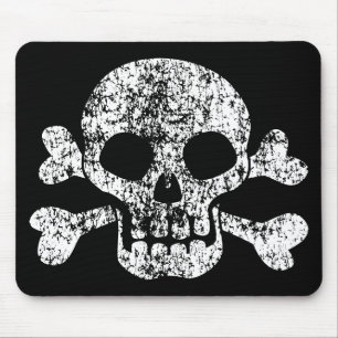 Worn Skull and Crossbones Mouse Pad