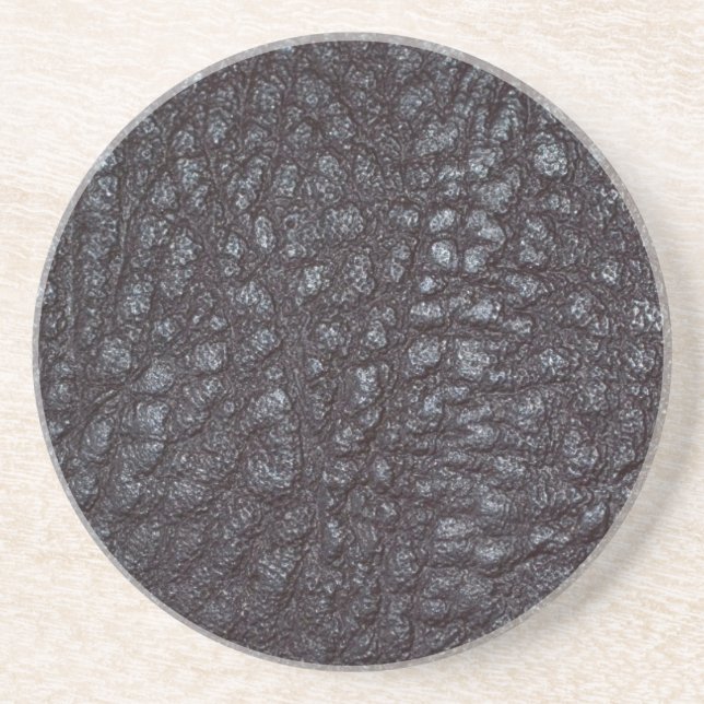 Worn Textured Leather Drink Coaster (Front)
