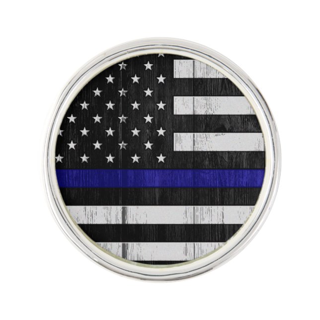 Worn Thin Blue Line Flag Lapel Pin (Front)
