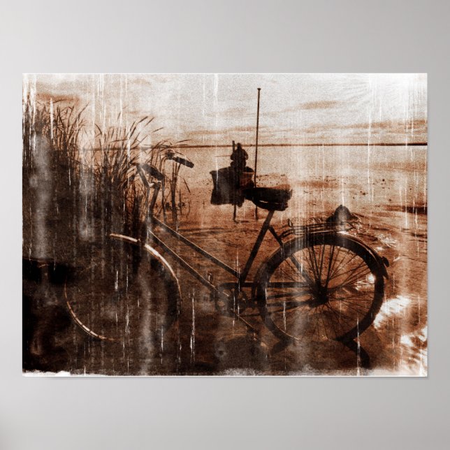 Worn Vintage Bicycle Photograph Poster (Front)