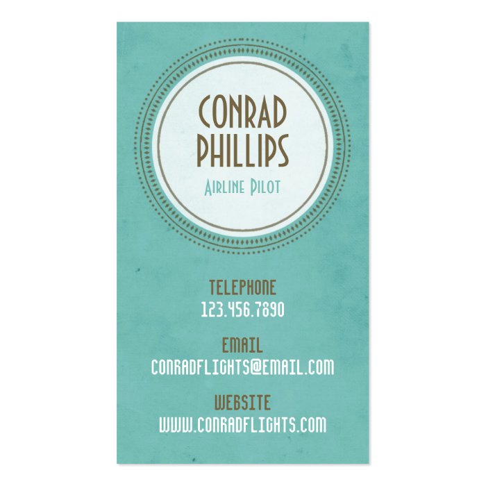 Worn Vintage Circle Graphic   Style 1 Business Card Template