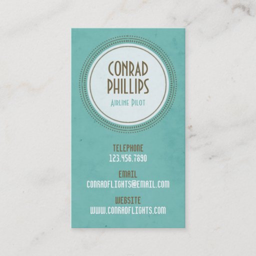 Customizable Worn Vintage Circle Graphic - Style 1 Business Card Template