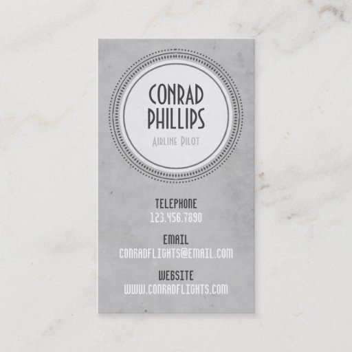 Customizable Worn Vintage Circle Graphic - Style 6 Business Card Template