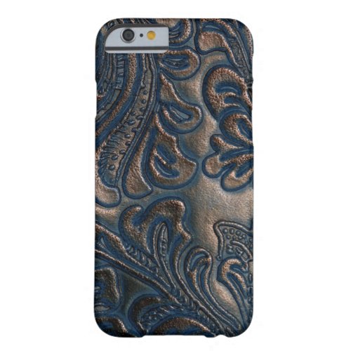 Worn Vintage Embossed Dark Brown Leather Barely There iPhone 6 Case