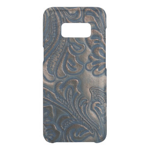 Worn Vintage Embossed Dark Brown Leather Uncommon Samsung Galaxy S8 Case