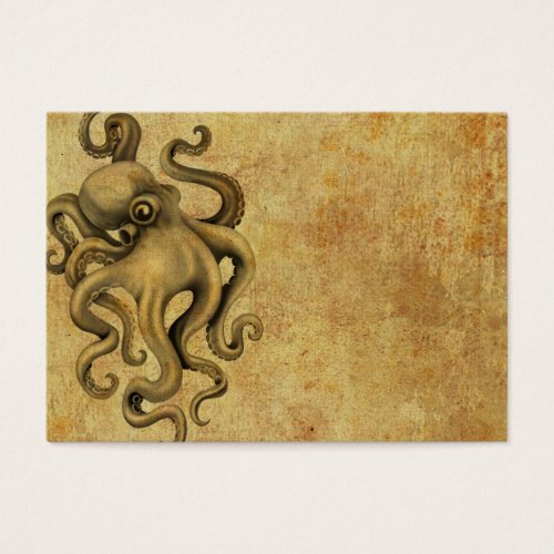 Worn Vintage Octopus Illustration Business Card Templates