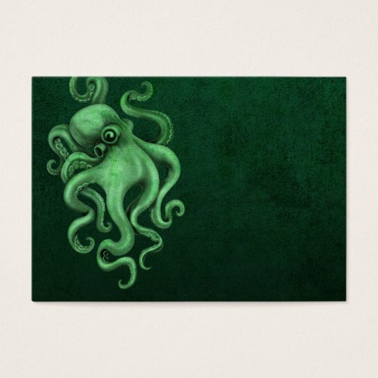 Worn Vintage Octopus Illustration - Green (Front)