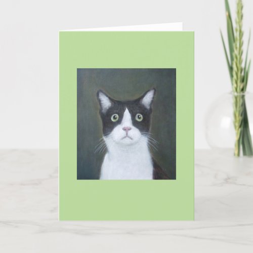 Worried Cat Greeting Card