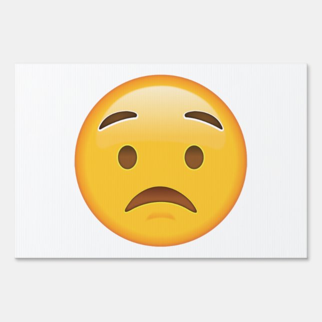 Worried Face - Emoji Yard Sign (Front)