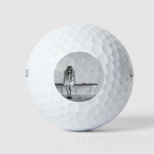 Worried Girl Golf Balls