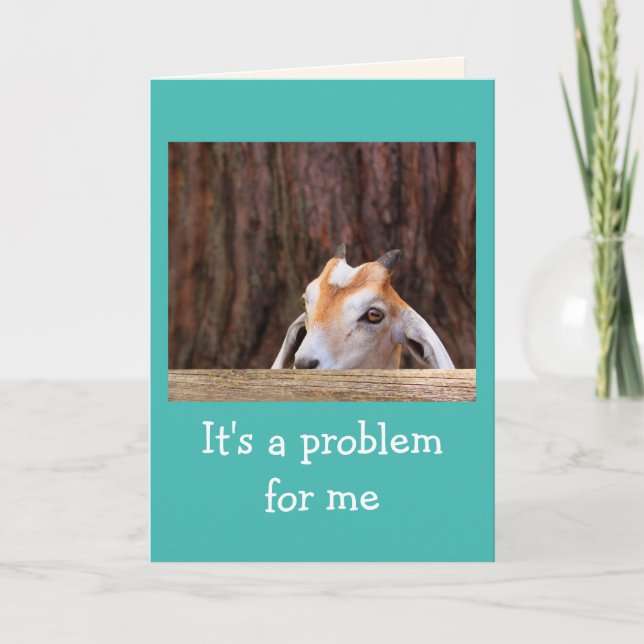 Worried Little Goat Get Well Card (Front)